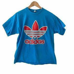 Adidas Vintage Single Stitch Large Trefoil T Shirt